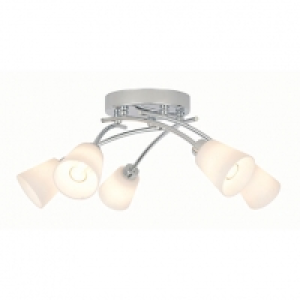Spa Tucana 5 Light Bathroom Flush Ceiling Light Nickel £74.99