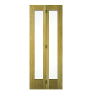 Wickes Oxford Internal Bi-fold Door Oak Veneer Glazed 2 pane