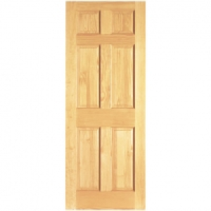 Wickes Durham Internal Fire Door Clear Pine 6 Panel 1981 x 7
