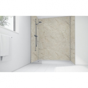 Wickes  Wickes Grey Calacatta Laminate 1700 x 900mm 2 Sided Shower P