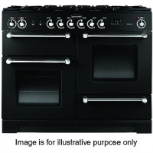 Rangemaster Kitchener 110 Dual Fuel Black & Chrome
