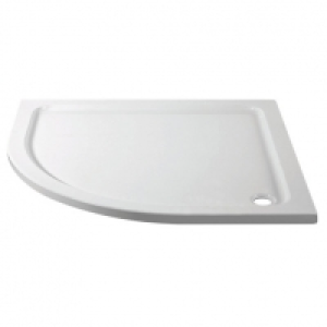 Wickes  Wickes Offset Quadrant LH 45mm Cast StoneTray White 1200x900