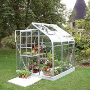 Halls Supreme Curved Greenhouse Aluminium with Base 6x6