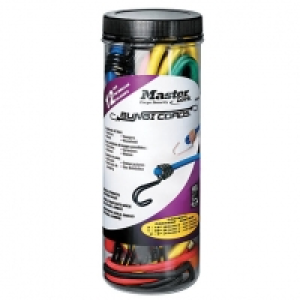 Master Lock Jar of 12 Twin Wire Bungees (4 x 60+ 4 x 80+ 4 x &pound;13.99