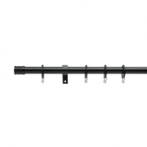 28mm Metal Stud Curtain Pole Black 2.4m