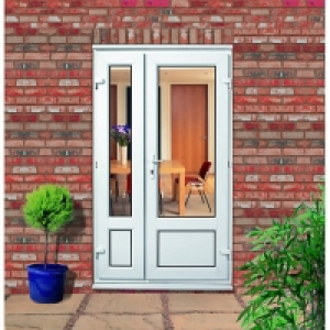 Wickes  Wickes Upvc Offset Panelled French Door 4ft with 1 Demi Pane