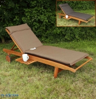InExcess  Leisuregrow Sunlounger Cushion Garden Lounger Cushion - Choc