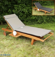 InExcess  Leisuregrow Sunlounger Cushion Garden Lounger Cushion - Oliv