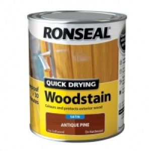 Ronseal Quick Drying Woodstain Satin Antique Pine 750ml &pound;1.00