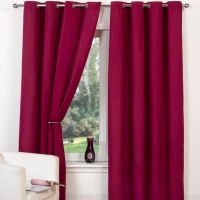 QDStores  Canvas Eyelet Curtains (45 Inch Width x 54 Inch Drop) - Raspberry