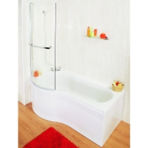 Wickes  Wickes Misa Shower Bath Right Hand White 1700mm