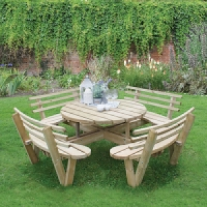 Circular Picnic Table with Seat Backs