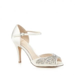 Ivory satin Paris high stiletto heel ankle strap sandals £68.00