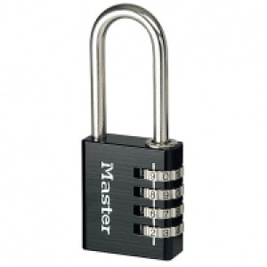Master Lock 7640EURDBLKLH 4 Digit Resettable Long Shackle Bl £9.99