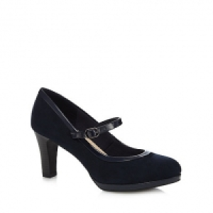 Navy suedette gemma high heel wide fit mary janes &pound;25.60