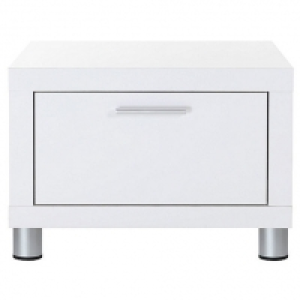 White gloss Maxi bedside cabinet with single drawer &pound;54.00
