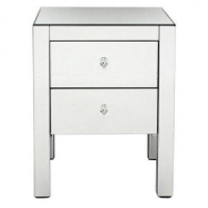 Mirrored bedside cabinet with 2 drawers &pound;135.00