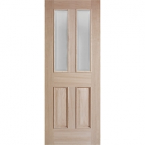 Wickes Denham Internal Oak Veneer Door Glazed 4 Panel 1981 x