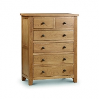 Debenhams Julian Bowen Oak Newbury 6 drawer chest