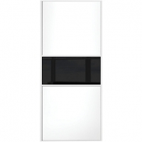 Wickes  Wickes Sliding Wardrobe Door Fineline White Panel & Black Gl