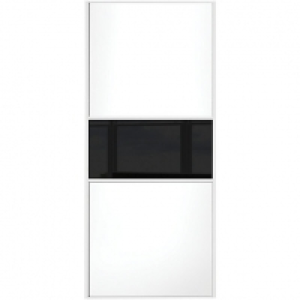 Wickes  Wickes Sliding Wardrobe Door Fineline White Panel & Black Gl