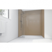 Wickes  Wickes High Gloss Beige Laminate 900x900mm 2 sided Shower Pa