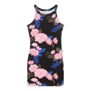 Girls black floral print dress £8.40