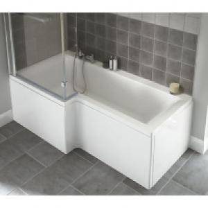 Wickes  Wickes Asuni Shower Bath Right Hand White 1700mm