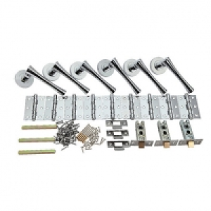 Wickes Bella Round Rose Handles Pair Set Polished Chrome Fin