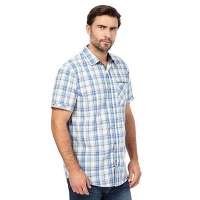 Debenhams Mantaray Blue short-sleeved check shirt