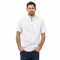 Debenhams Mantaray Big and tall white textured grandad shirt