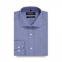Debenhams Hammond & Co. By Patrick Grant Blue square print slim fit shirt