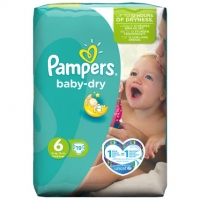 BMStores  Pampers Baby Dry Nappies Size 6 Extra Large 19pk