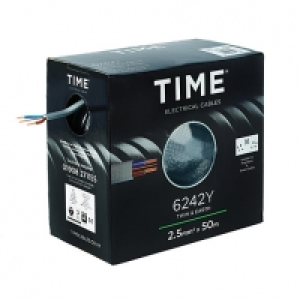 Time 2.5mm Twin & Earth Cable Grey 6242Y 50m
