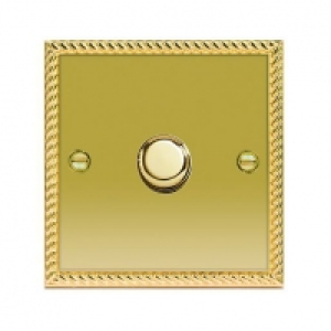 Wickes Dimmer Switch 1 Gang 2 Way 400W Polished Georgian Bra