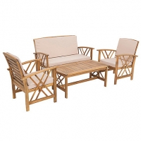 Debenhams Debenhams Acacia wood Panama garden table, bench and 2 carver chairs