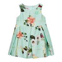 Debenhams Baker By Ted Baker Baby girls light green floral print dress