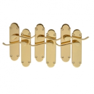 Wickes Prague Victorian Shaped Latch Handles Pair Set Polish &pound;44.99