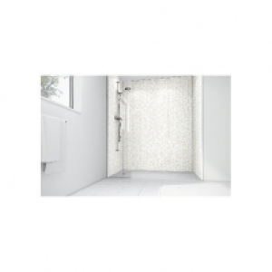 Wickes White Lilly Laminate 1700 x 900mm 3 Sided Shower Pane