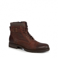Debenhams Jack & Jones Brown leather lace up boots