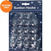 JTF  Suction Hooks Clear 18 Pack