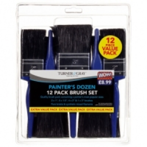 Turner & Gray Painters Dozen Brush Set 12pk - Blue &pound;1.00