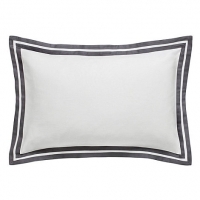 Debenhams Hotel White and graphite cotton sateen 200 thread count Imperial