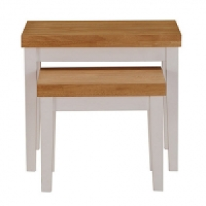 Debenhams Debenhams Oak and white Fenton nest of 2 tables