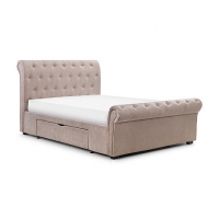 Debenhams Debenhams Mink upholstered Ravello bed frame with 2 drawers