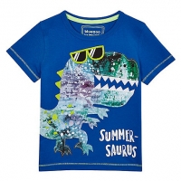 Debenhams Bluezoo Boys blue dinosaur applique t-shirt