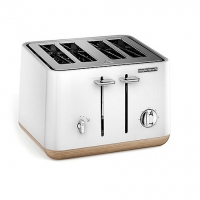 Debenhams Morphy Richards White with Wood Trim Aspect 4 slice toaster 240005