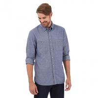 Debenhams Mantaray Blue long sleeved button down shirt