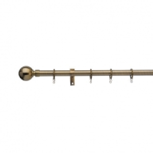 16/19mm Extendable Curtain Pole 120-210cm Antique Brass