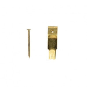 Wickes Single Picture Hook No.2 Brass Plated 28 x 8mm 10 Pac